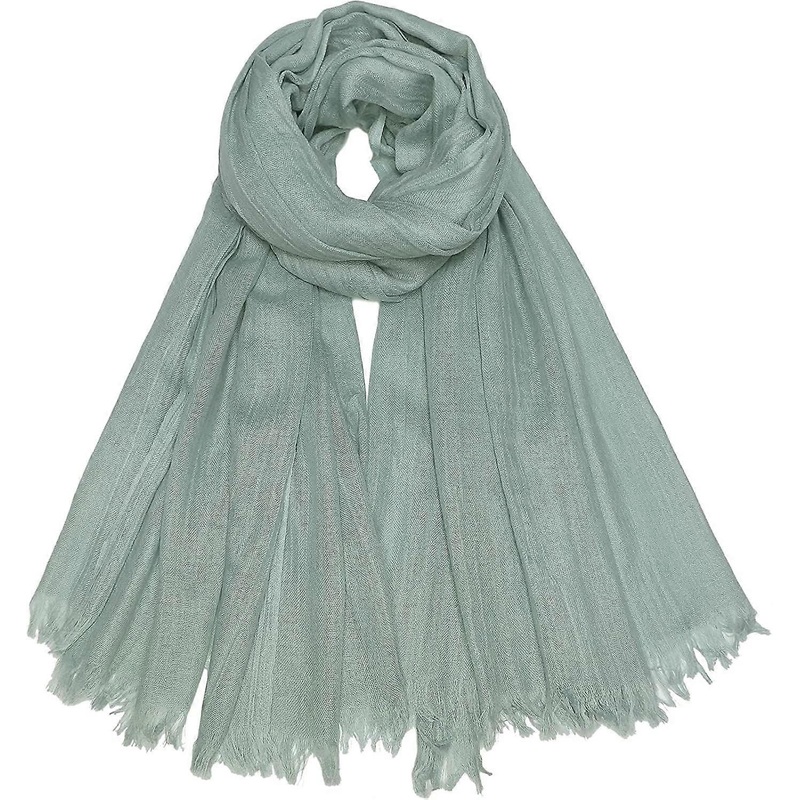 Women Summer Scarfs Lightweight Large Long Gauze Shawl Linen Beach Wrap Plain 7543,Mint Green | Fruugo SG