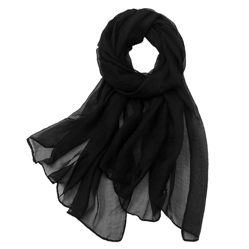 Chiffon Scarf Sheer Soft Plain Neck Wrap for Women Neatly Stitched Wrap for Women Ladies Scarves Women Crepe Chiffon Large Crinkle Scarf Shawl | Fruugo SG