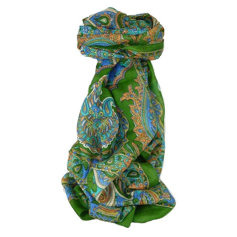 Classic Paisley Long Scarf Mulberry Silk Dara Mint by Pashmina & Silk | Fruugo SG