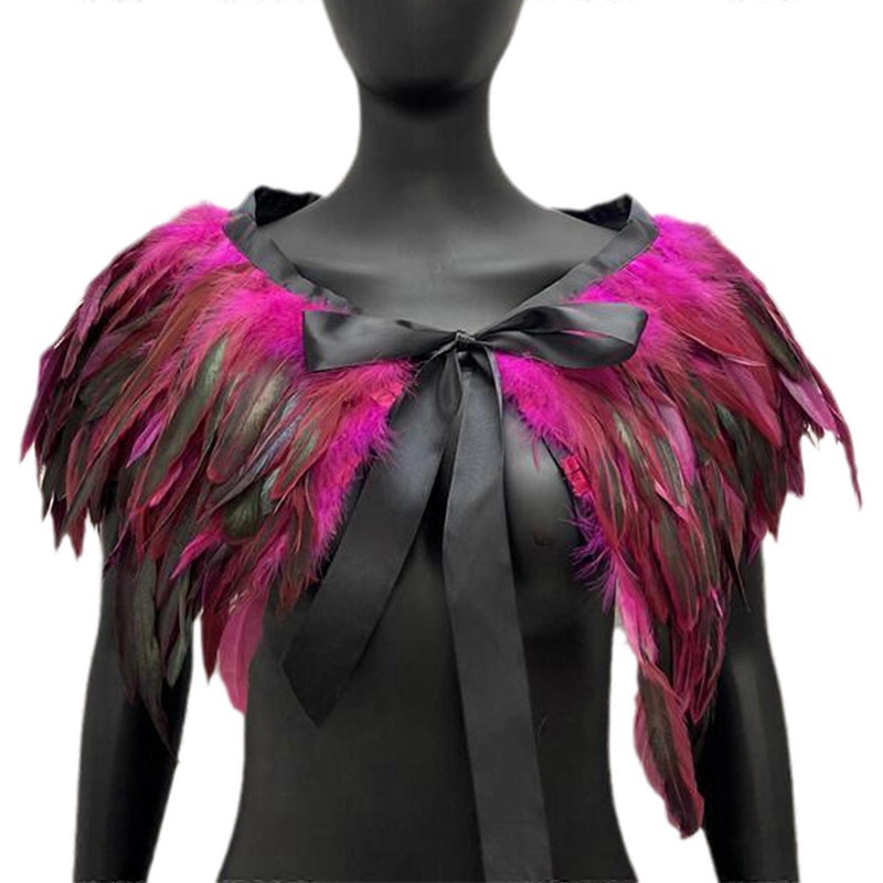 Colorful Feather Shoulder Wrap for Woman Versatile Feather Shrug for Halloween Cosplay and Carnival Celebrations  Rose Red | Fruugo SG