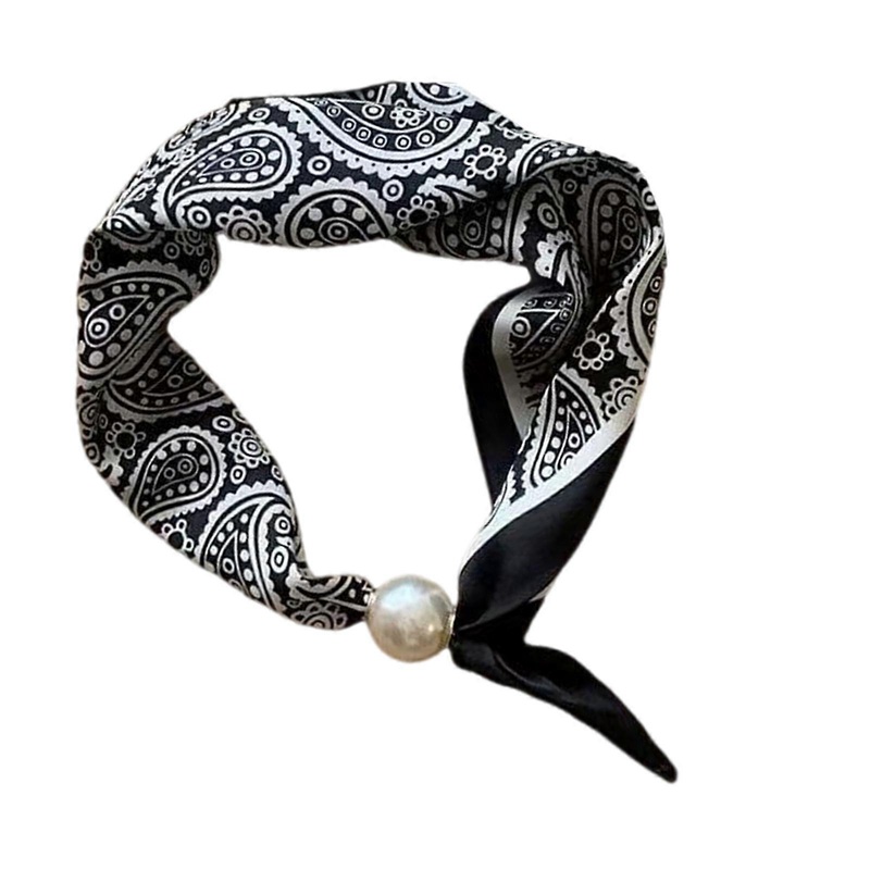 Fashion Silk Neck Scarf With Secure Pearls Magnetic Clasp Women Neck Shawl Accessory Decorative Scarf Wrap Daily Wear Multicolor | Fruugo SG