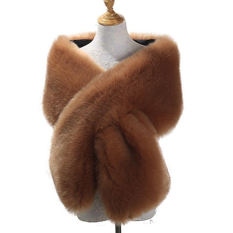 Faux Fur Fox Hair Bride Evening Dress Thickened Cape Cape Scarf Style05 | Fruugo SG