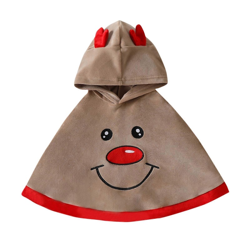 Festive Children Capes Christmas Shawl for Women Christmas Holiday Outfits Cartoon Santa Snowman Reindeer  Light Brown 110cm | Fruugo SG