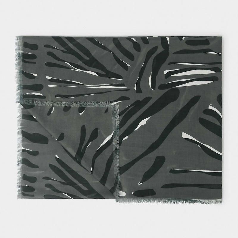 Katie Loxton Charcoal / Black / White Zebra Printed Scarf KLS593 | Fruugo SG