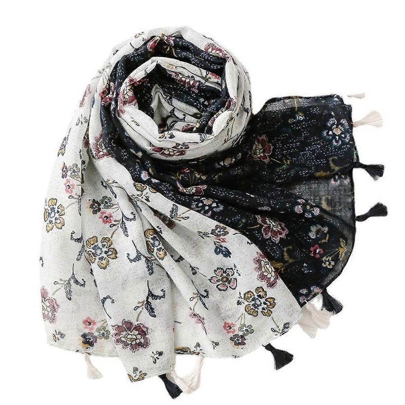 Lightweight Women’s Fashion White Navy Blue Small Floral Scarf  Winter Fall Warm Scarves Scarf Shawl | Fruugo SG