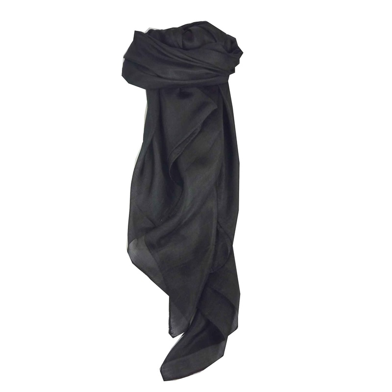 Mulberry Silk Hand Dyed Square Scarf Black from Pashmina & Silk | Fruugo SG