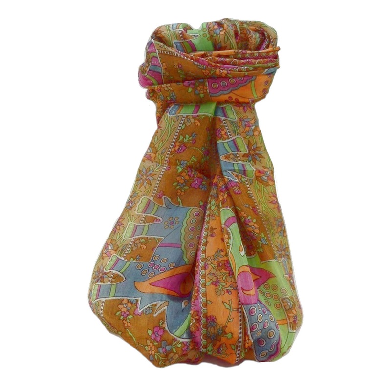 Mulberry Silk Traditional Long Scarf  Pyar Chestnut by Pashmina & Silk | Fruugo SG