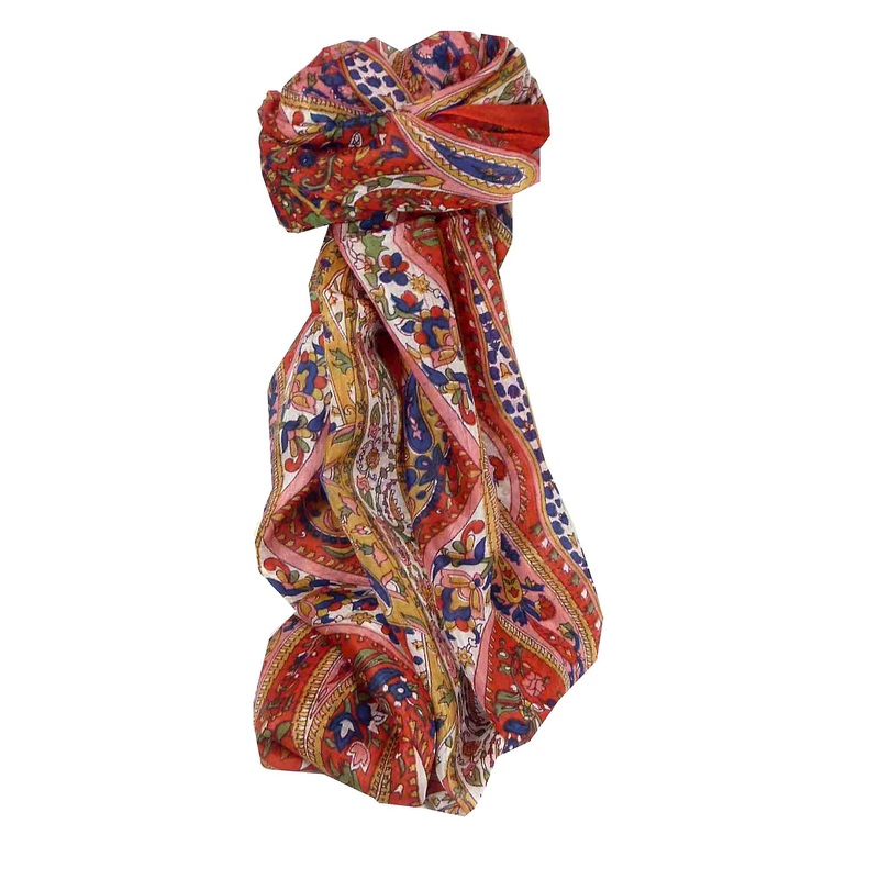 Mulberry Silk Traditional Long Scarf Yola Red by Pashmina & Silk | Fruugo SG
