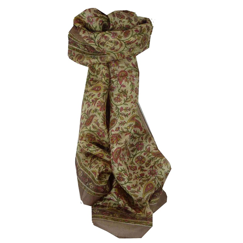 Mulberry Silk Traditional Long Scarf Zain Caramel by Pashmina & Silk | Fruugo SG