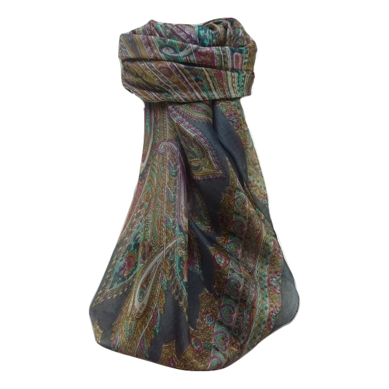 Mulberry Silk Traditional Square Scarf Kajol Grey by Pashmina & Silk | Fruugo SG