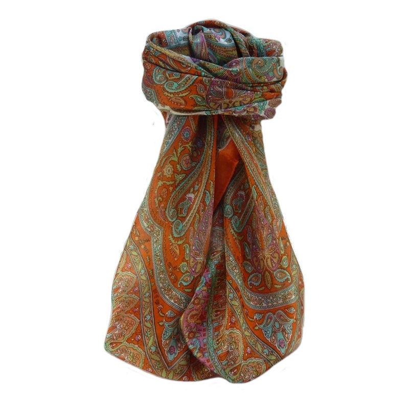 Mulberry Silk Traditional Square Scarf Noor Marigold by Pashmina & Silk | Fruugo SG
