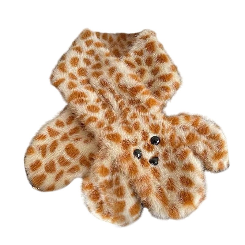 Plush Scarf Warm Winter Scarf Animal Themed Plush Scarf Providing Excellent Warmth & Comfort for Outdoor Adventures  leopard print | Fruugo SG