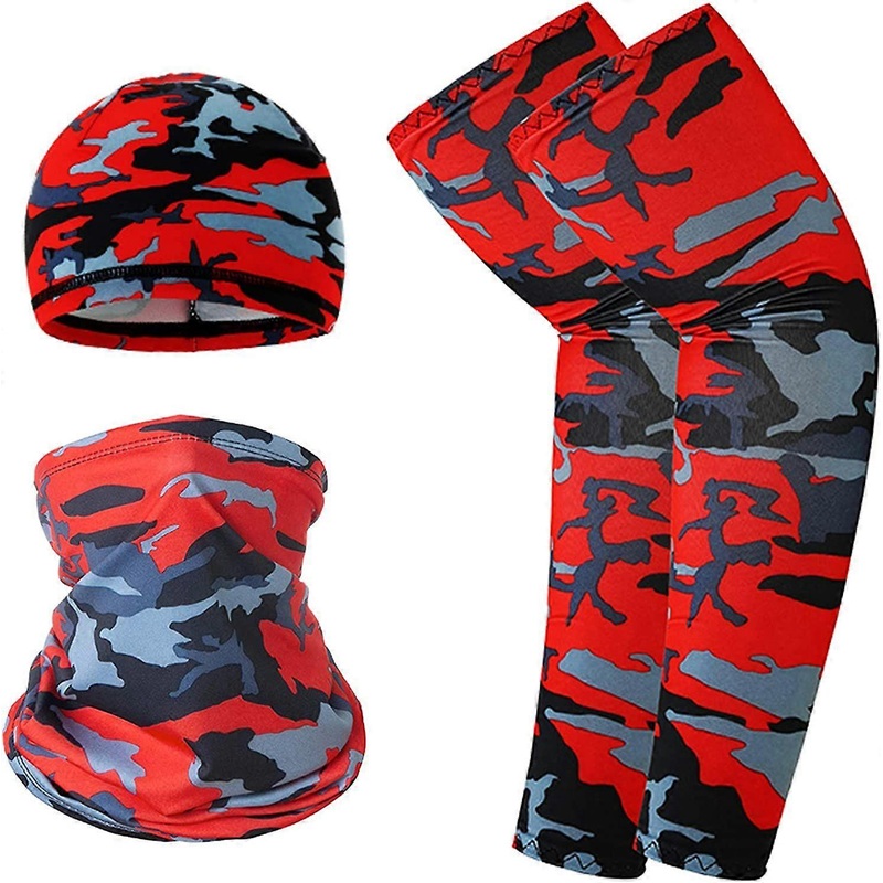 UV Protection Neck Face Cover Cooling Sleeves Cycling Beanie, Camouflage Red | Fruugo SG