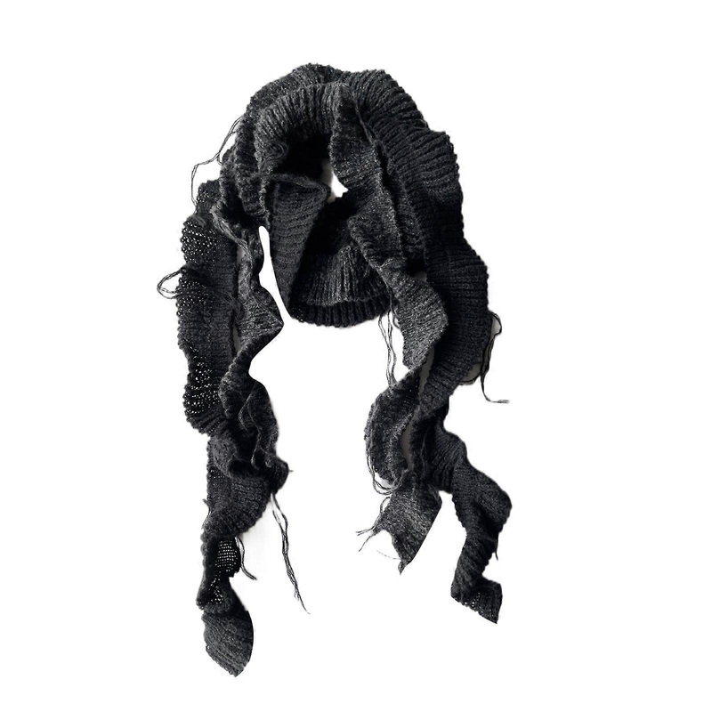 Women Skinny Scarf Thin Flouncing Belt Long Tie Scarf Bag Handle Wrap Choker Subculture Scarf for Y2K Style  black gray | Fruugo SG
