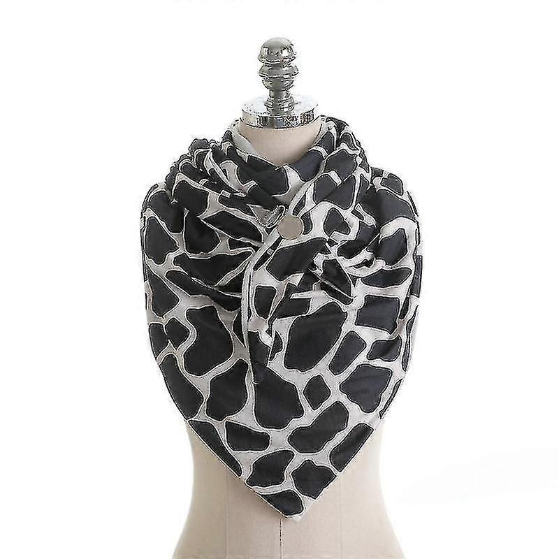 Women Winter Autumn Large Triangle Scarf With Clip Houndstooth Cow Printed Neck Warmer Snood Thermal Blanket Poncho | Fruugo SG