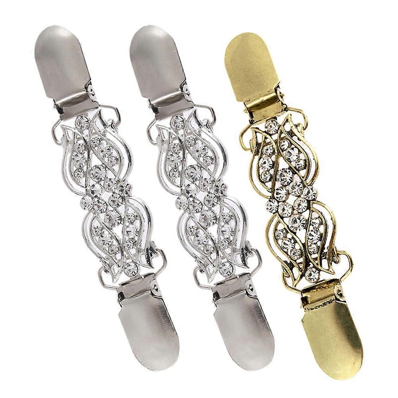 Alloy Shawl Clip Anti Slip Zircon Sparkling For Women Scarf Pins 3Pcs | Fruugo SG