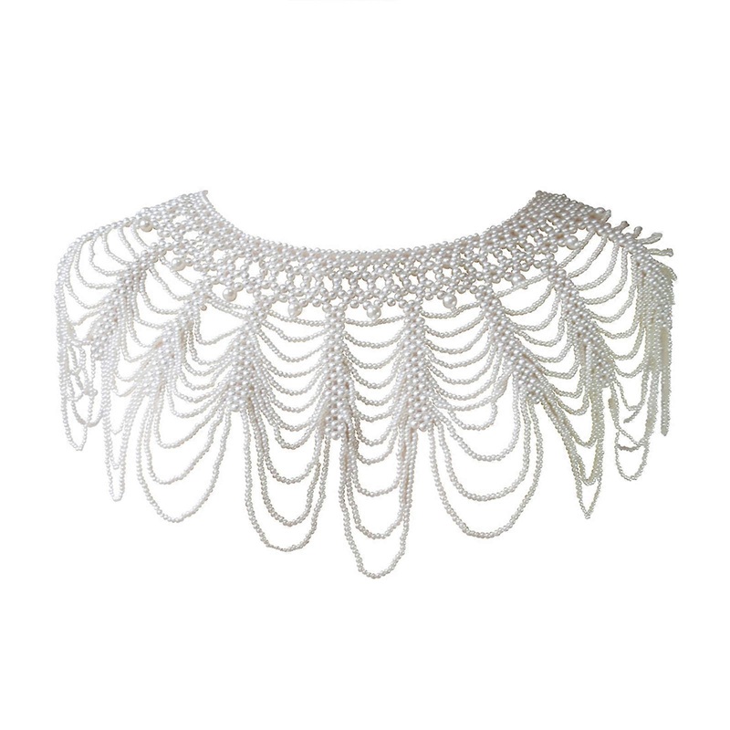 Artificial Pearl Wrap Shawl Pearl Shoulder Chain for Evening Party Women Shoulder Necklace Shoulder Chain for Cheongsam  White | Fruugo SG