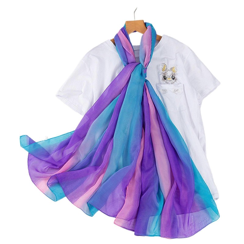 Breathable Rainbow Color Scarf for Ladies Spring Summer Lightweight Shawls Seaside Sun-proof Large Anti-uv Scarves  4 | Fruugo SG
