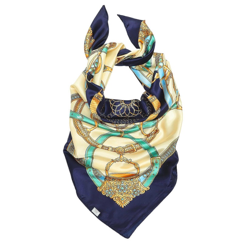 Elegant Scarf For Women Imitated Silk Scarf Dark Blue Square Headwear Hair Decoration Accessory 90x90x1 Cm 1Pcs | Fruugo SG