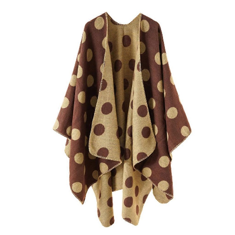 Elegant Vintage Blanket Shawls Wraps Winter Open Front Poncho Cape Polka Dot Scarves for Girlfriend Wife Lover Sister  khaki | Fruugo SG