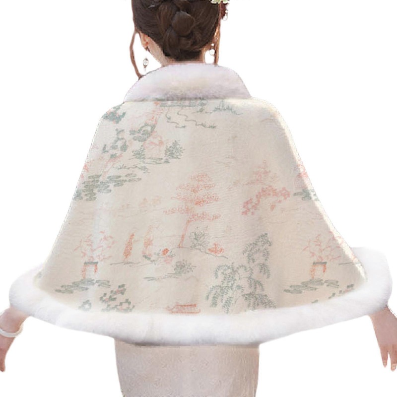 Fashion Ponchos Capes Elegant Shoulder Cover Women Luxury Soft Accessory for Daily Commutes  landscape painting | Fruugo SG