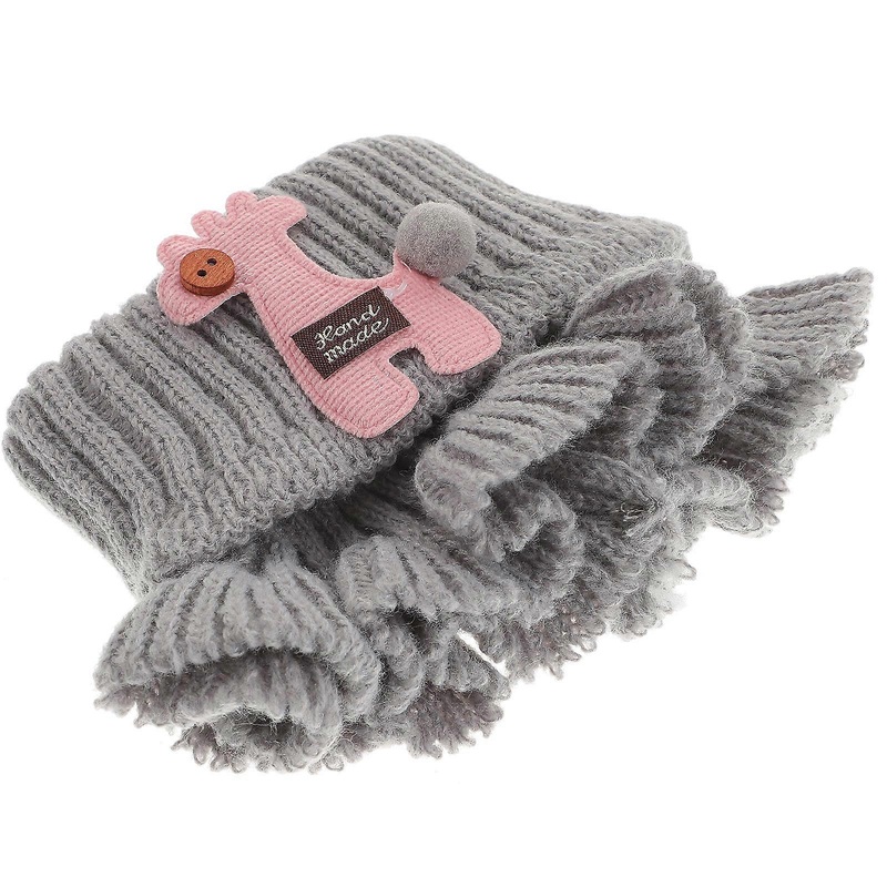 Knitted Grey Scarf Kids Toddler Winter Neck Warmer Fashion Accessory 1Set | Fruugo SG