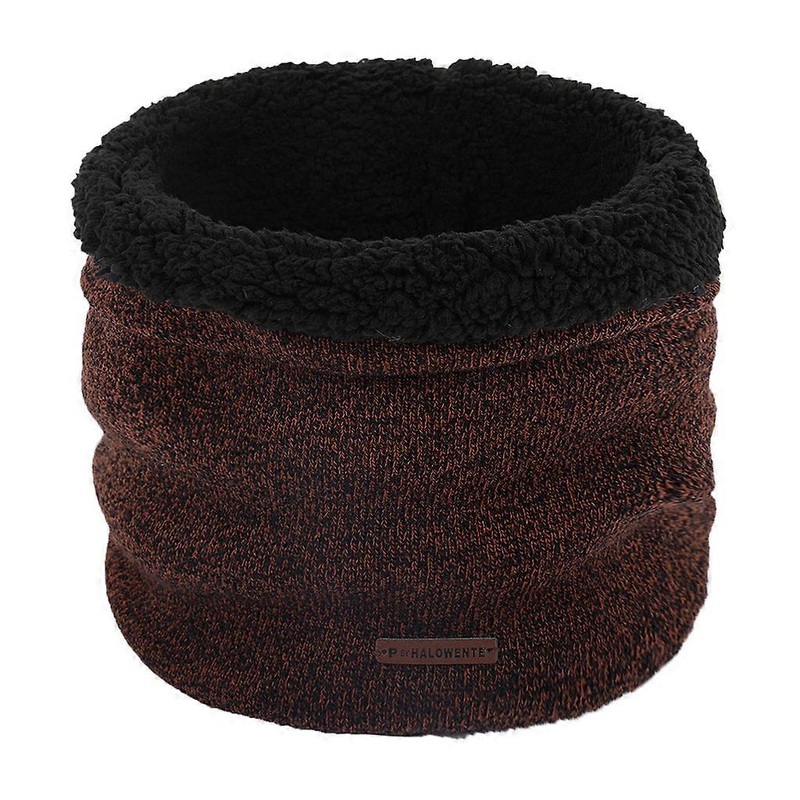 Men Winter Knitted Neck Warmer Gaiter Double Layer Thick Plush Lined Solid Color for Infinity Circle Scarf Outdoor Windproof Thermal Loop Collar Bib  | Fruugo SG