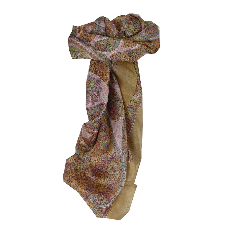 Mulberry Silk Classic Square Scarf Rachol Brown by Pashmina & Silk | Fruugo SG