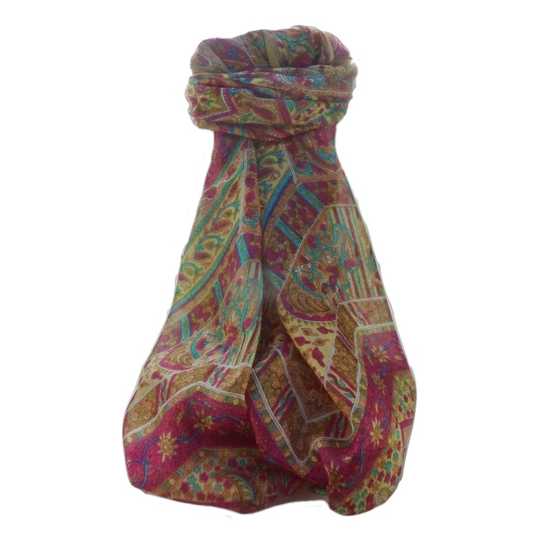Mulberry Silk Traditional Long Scarf  Ajay  Chestnut by Pashmina & Silk | Fruugo SG