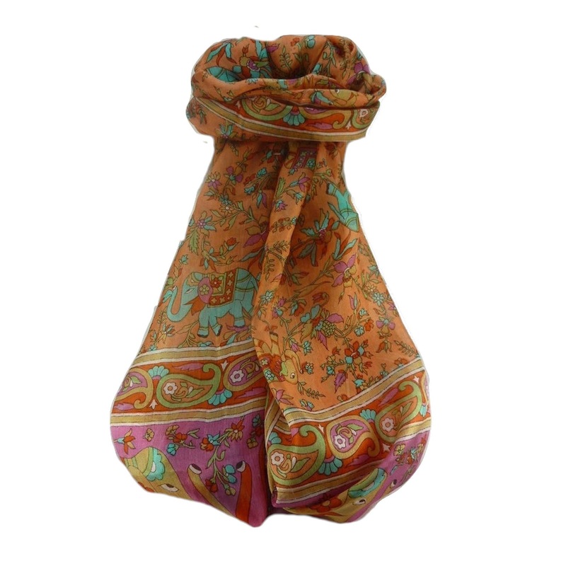 Mulberry Silk Traditional Long Scarf  Zinta Marigold by Pashmina & Silk | Fruugo SG