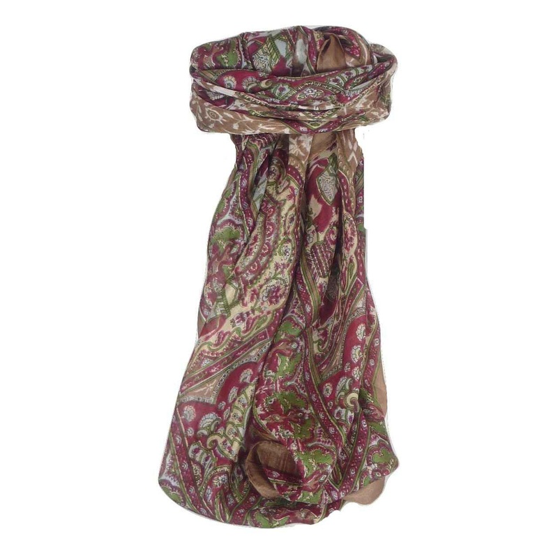 Mulberry Silk Traditional Square Scarf Babu Chestnut by Pashmina & Silk | Fruugo SG