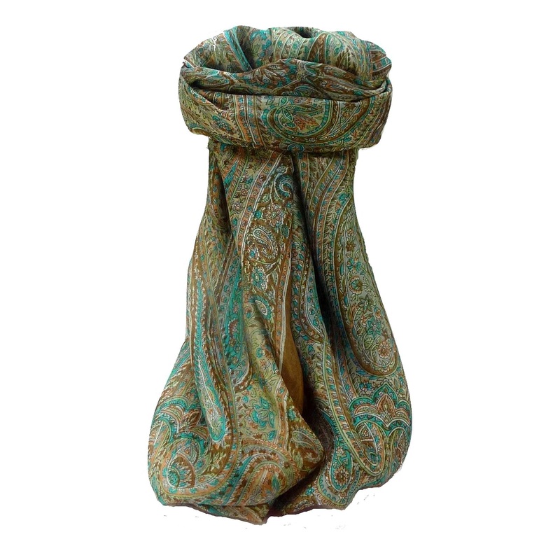 Mulberry Silk Traditional Square Scarf Quiara Chestnut by Pashmina & Silk | Fruugo SG