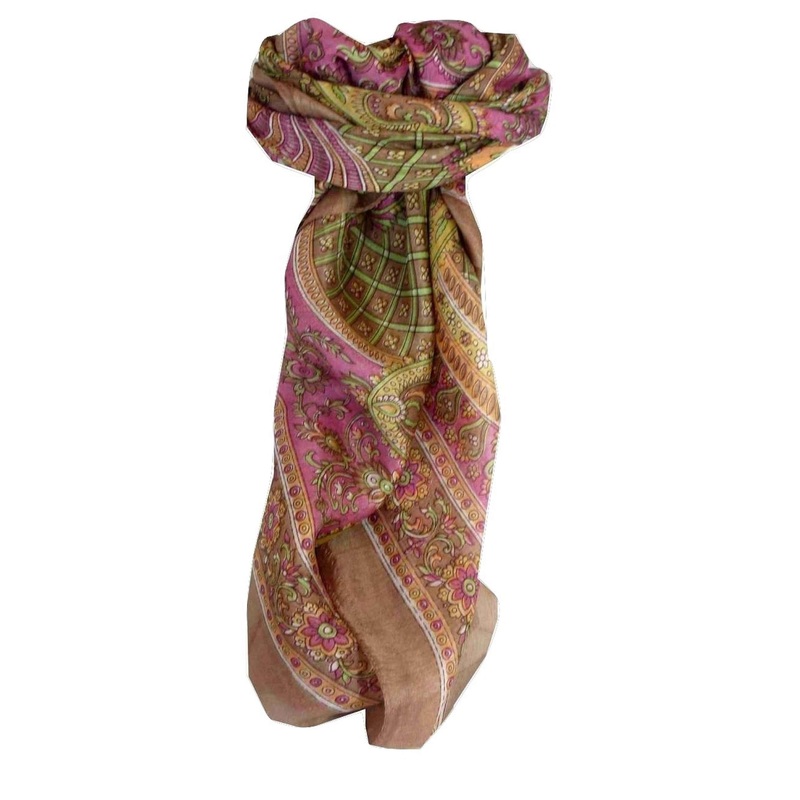 Mulberry Silk Traditional Square Scarf Vaan Caramel by Pashmina & Silk | Fruugo SG