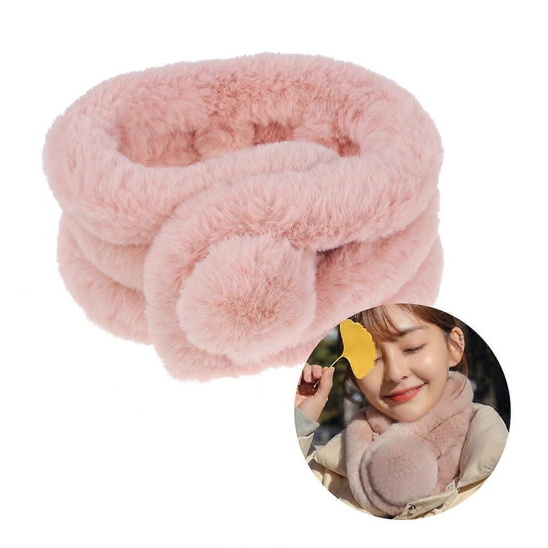 Plush Neck Scarf For Women In Pink Simple Design Suitable For Evening Party 1Set | Fruugo SG