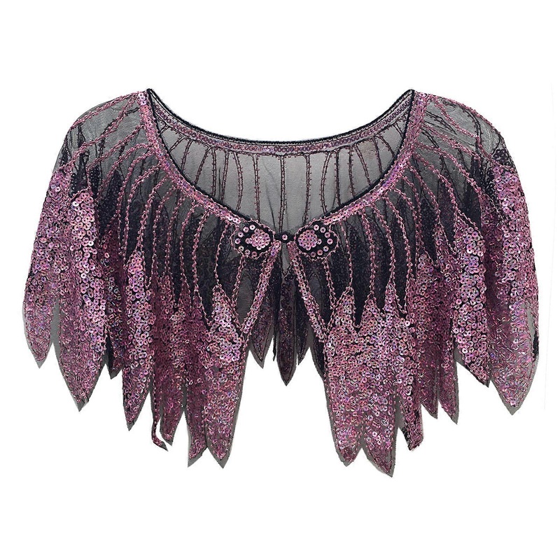 Seethrough Sequined Shawl Evening Party Shoulder Wrap with Glittering Design for Wedding and Parties Festival Gathering  Black and purple | Fruugo SG