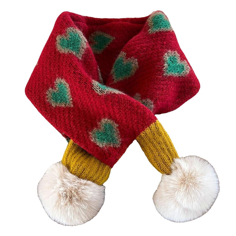 Soft and Stylish Knitted Scarf for Children Heart Jacquard Neck Scarf for Boys and Girls Lovely Neck Warmer for Daily  Red | Fruugo SG