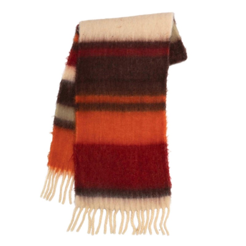 Soft Knit Striped Scarf Neck Warmer For Women Scarf Lightweight Neck Wrap Warm Y2k Punk Girls Knitted Long Scarves  reddish brown stripe | Fruugo SG