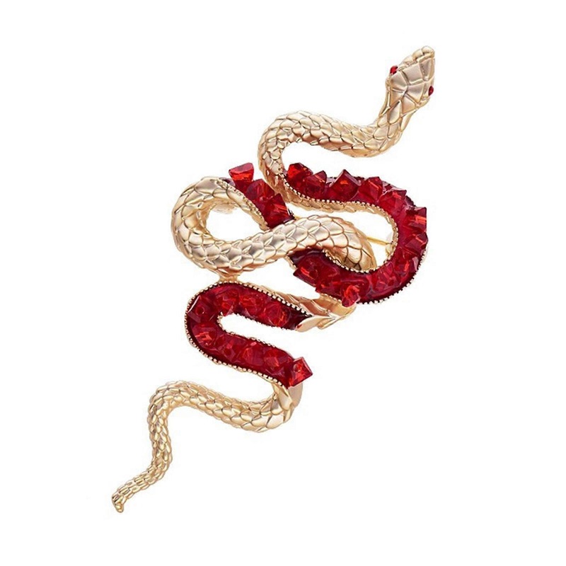 Unique Snake Brooch Crystal Metal Snake Badge Pin For Various Outfit Formal Event Chinese New Year Celebration Jewelry  Red | Fruugo SG