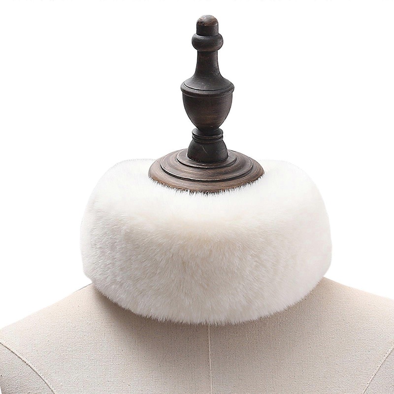 Womens Rabbit Scarf Elegant Collar Neck Wrap Thicken Winter Neck Warmer Magnetic Buckle Furry Thicken Scarf  White | Fruugo SG