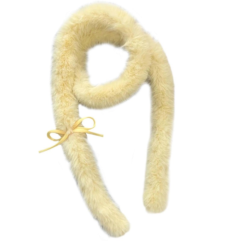 Bowknot Plush Scarf for Women Girl All Matching Scarf Outdoor Narrow Neck Scarf Fashion Warm Scarf Cold Weather Neckwrap  Yellow | Fruugo SG
