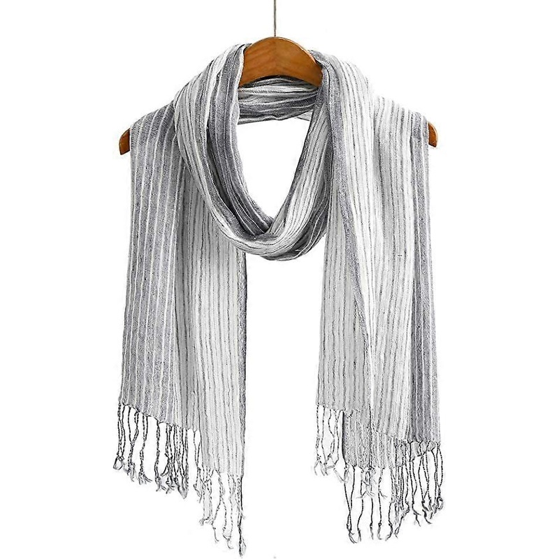 Cotton or linen scarf light shawl unisex, perfect gift for anyone, black white gradient | Fruugo SG