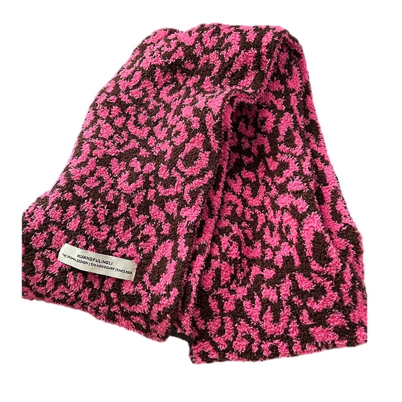 Fashionable Leopards Print Scarf Breathable Moisture Wicking Neckerchief for Autumn and Winter  rose red | Fruugo SG