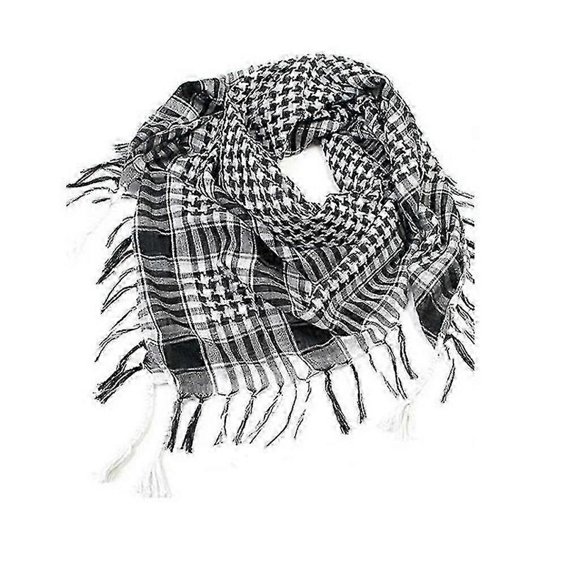 Grey Black Keffiyeh Shemagh Wrap for Men & Women – Traditional Middle Eastern Style Scarf | Fruugo SG