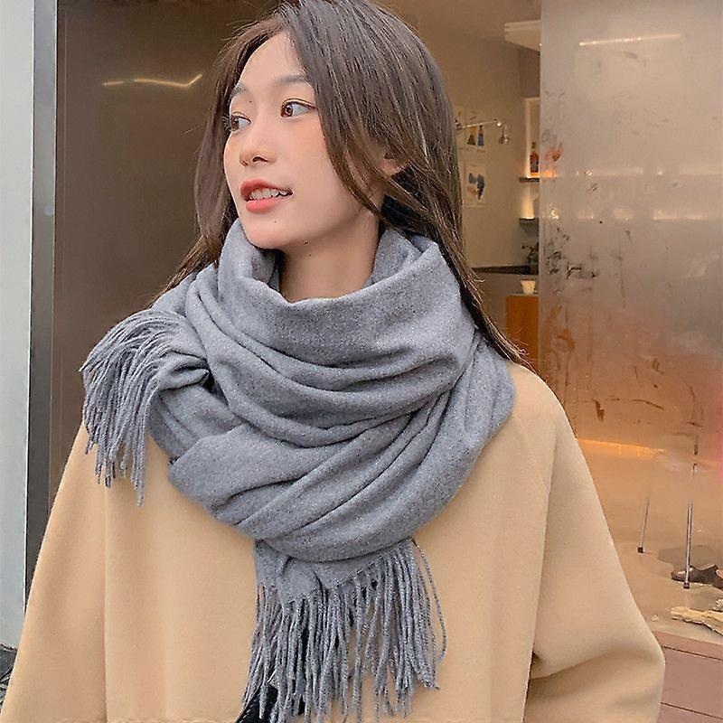 Large Soft Cashmere Feel Cashmere Shawl Wrap Lightweight Scarf (light hemp grey) | Fruugo SG