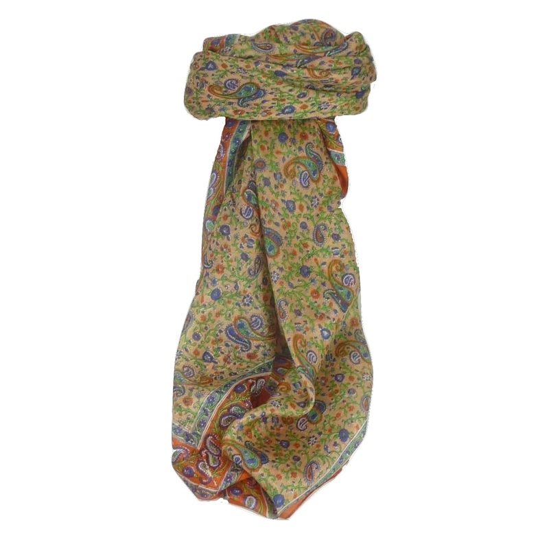Mulberry Silk Traditional Square Scarf Bashia Terracotta by Pashmina & Silk | Fruugo SG