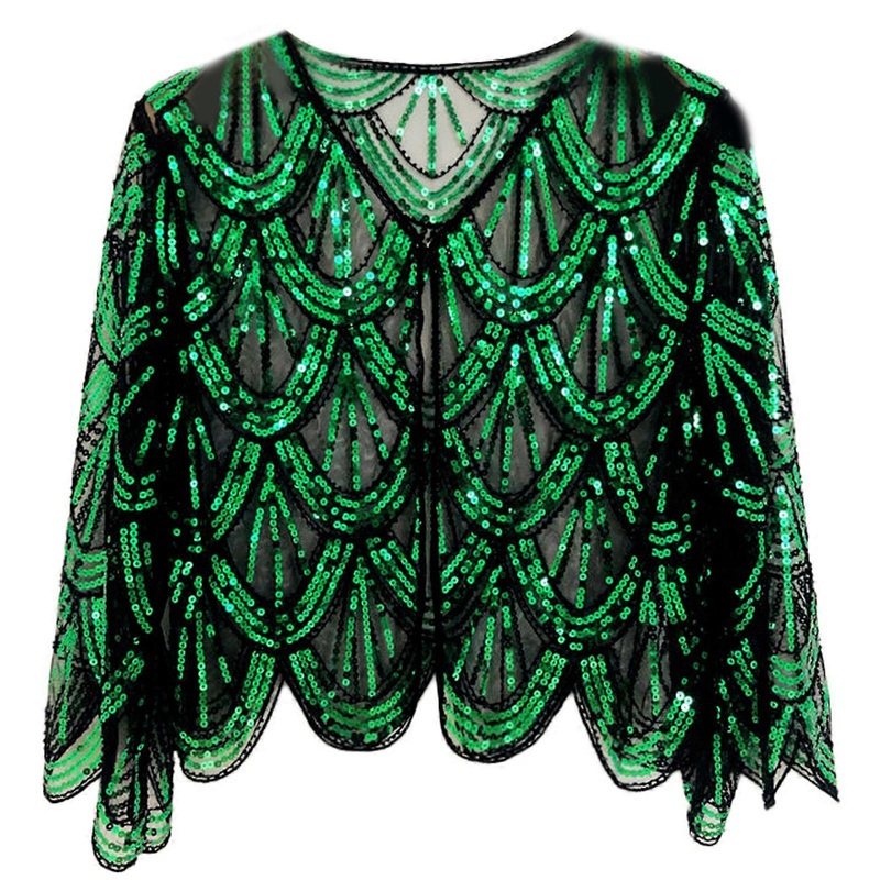 Sequins Shawls Princess Wrap Shrug Scarf Handmade Dress Accessories for Women Costume Theme Party  black green | Fruugo SG