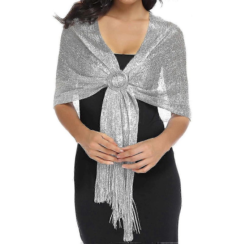 Sparkling Metallic Shawls And Wraps With Buckle For Evening Party Dresses Wedding Party  hwy | Fruugo SG