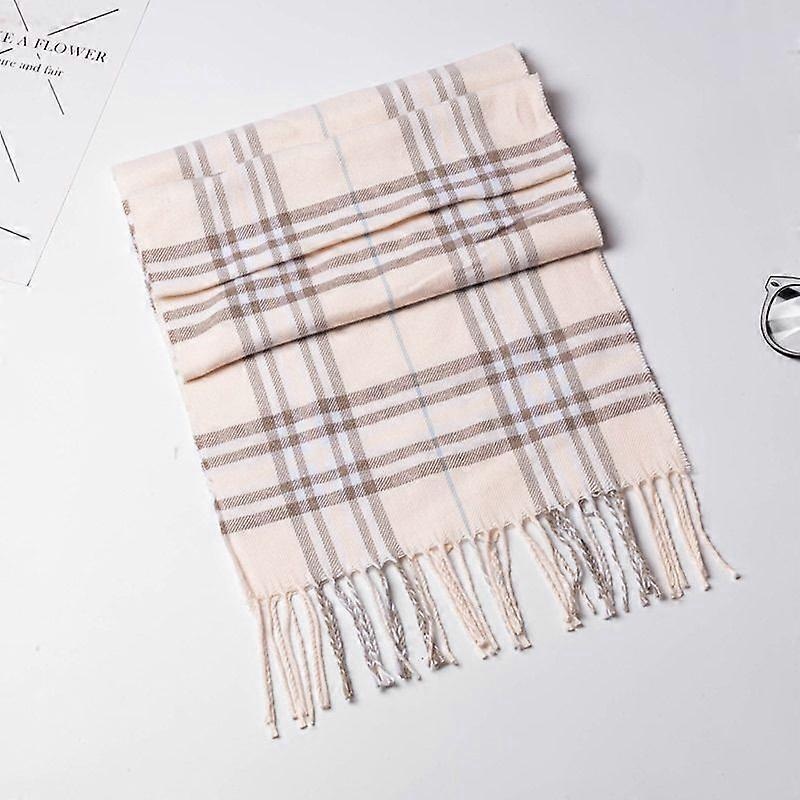 Super soft classic literary plaid imitation cashmere feel winter scarf thickened and warm all-match (136Pink) | Fruugo SG