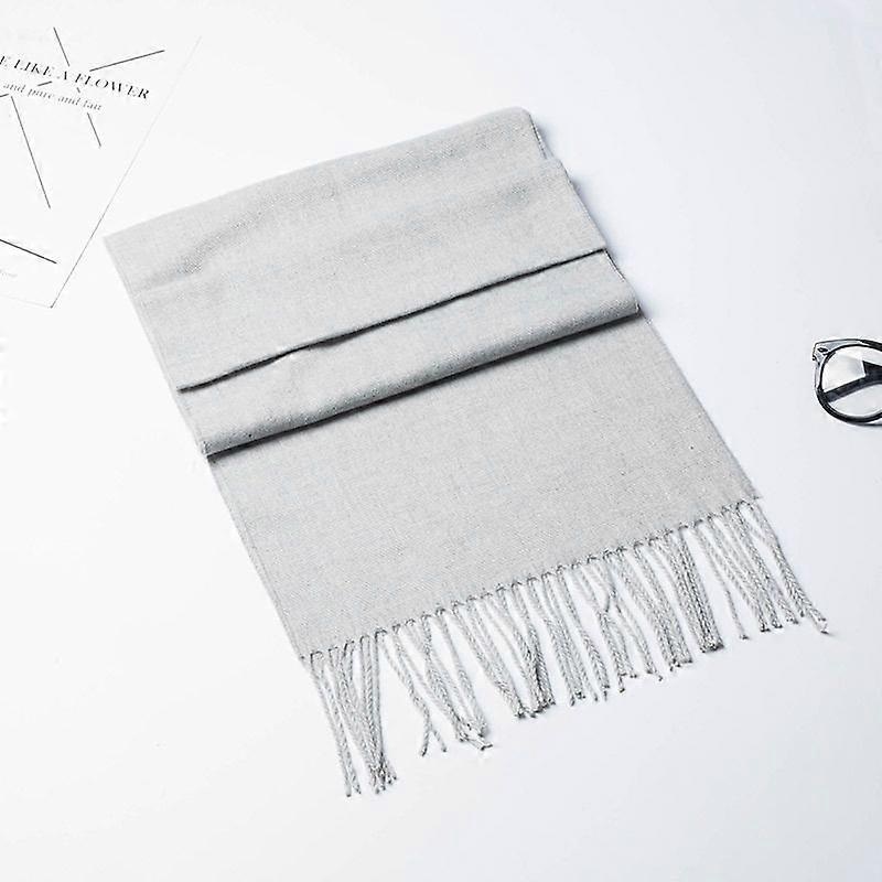 Super soft classic literary plaid imitation cashmere feel winter scarf thickened and warm all-match (light grey) | Fruugo SG