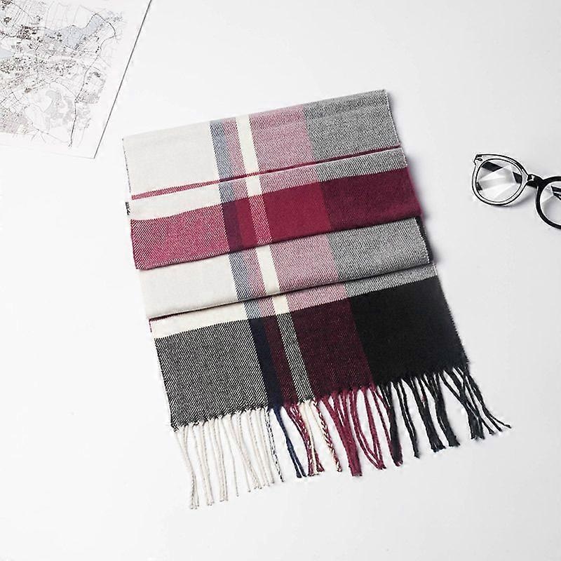 Super soft classic literary plaid imitation cashmere feel winter scarf thickened and warm all-match (No. 1) | Fruugo SG
